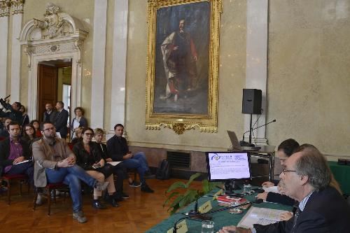 Gianni Torrenti (Assessore regionale Cultura, Sport e Solidarietà) durante l'incontro per la presentazione di un bando Por Fesr - Trieste 11/10/2017